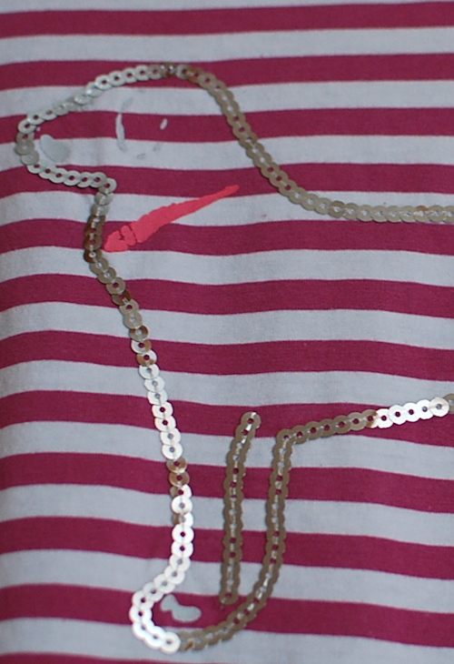 USAブラックドッグ社スパンコールのラブがかわいい長袖Tシャツ(pink)